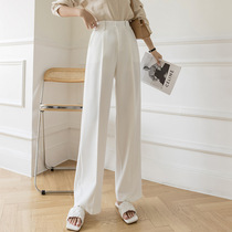 Europe station white summer dress pants female summer small child 2022 new pituality loose thin and tug of broadlegged pants