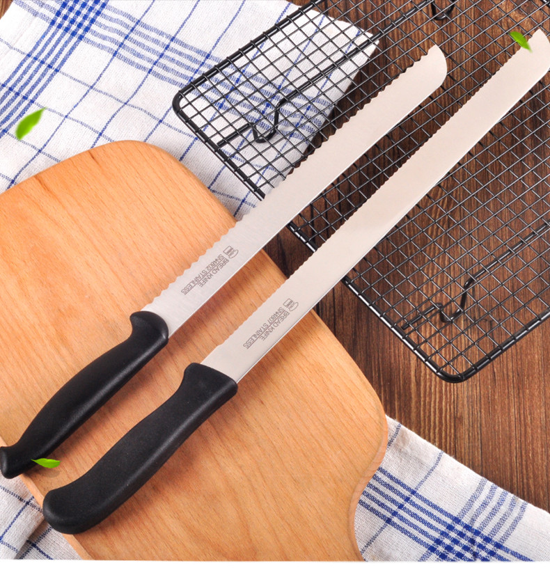 三能面包刀锯齿刀蛋糕刀切片刀 切面包切蛋糕锯刀吐司刀 烘焙工具_7折