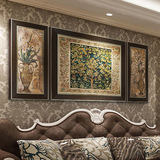 美式客厅装饰画欧式沙发背景墙三联画挂画