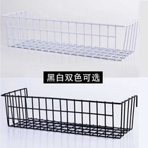 Home supermarket hanging basket shelf mesh white wire coated plastic storage basket storage basket