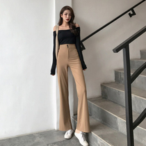 Pants womens wild autumn 2021 new thin high waist straight pants Korean version of retro chic casual wide-leg trousers