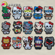 Tactical KITTY 3D embroidery Velcro chapter backpack stickers embroidery cloth stickers can be customized