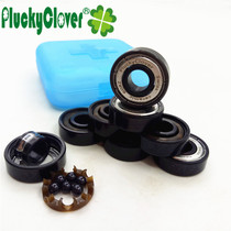Professional skateboard bearings 6 beads black ceramic high speed ball explosion-proof skateboard long plate double tilt bearings Self-lubricating 8 packs