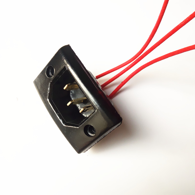 带线多用锅插座 电炒锅电热锅配件插座 方座 纯铜三孔座 耐高温