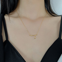High Rise Bamboo Festival Necklace 2021 The new female 18k gold bamboo pendant light extravagant and small crowdsourced titanium steel does not fall off color