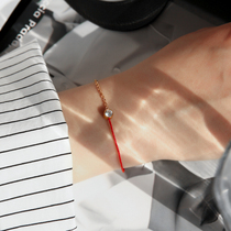 Titanium Steel Rose Gold Red Rope Bracelet Women Red Rope Weave Lucky Rope Brief About This Life Red Hand Rope Luck Not of Thrones