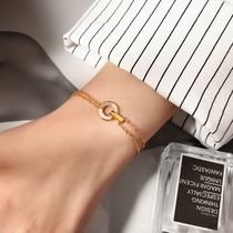 18k gold shell bracelet female senior sensation ins small crowddesign titanium steel girl ornaments not to fall color 2021 new