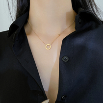 Titanium steel necklace female high - design sensation of the spring and summer 18k gold kkkkkull chain 2022 will not decline