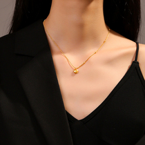 Golden Bean necklace 2021 New female 18k Rose gold choker neck accessories lock the bone chain not to fall