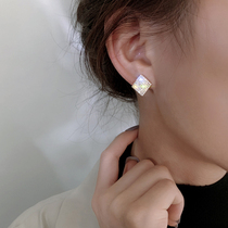 Diamond Earrings 2021 New Tide Ear Spikes Female Autumn Winter Small Crowdnet Red Advanced Sensation Anti-Allergy Pure Silver Needle Ear Accessories