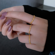 Bourgis Clear Ring Female Niche Design Fashion Personality 18k Gold Full of Star Finger Rings Soft Chain Withdrawal of the ring