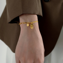 The Caiyuan Handbag Bracelet 2021 New womens Ins small crowddesign light extravagant 18k gold advanced senses titanium steel does not fall off color
