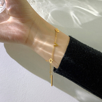 LOVE letter bracelet womens summer ins small crowdsourced design lukewarm wind minimalist 18k gold advanced sensals for girls girlfriends