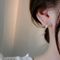 Golden leaf earrings female silver earnails summer woman 2022 new tide niche design senior luxury