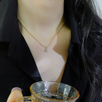 Dongling Yu Necklace 2022 new female summer chain 18 kgold high - bean bean pendant titanium steel does not decline
