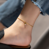 Golden Bean foot chain Women 2021 New advanced senses 18k Ginins small crowddesign titanium steel does not drop the color foot chain