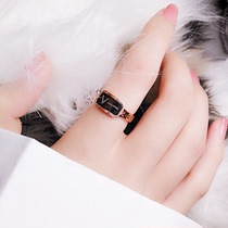 Index finger large ring female niche design net red fashion 18K gold ring simple personality fat mm thick finger tide