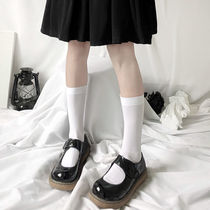 Thin JK white lo socks womens summer thin Japanese mid-tube velvet cute soft sister college style stockings