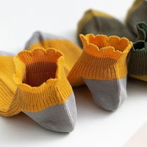 2020 Autumn new socks female summer Korean double pin color color big lace Luokou boat Socks Japanese sweet fashion socks