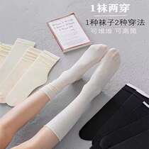 Socks summer thin mid-tube socks thin black spring and summer stockings piles of socks Female ins tide Japan and South Korea Bingbing socks