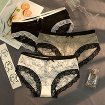 1 3 pairs of lace panties Feminine charming hot mid-waist girl Japanese thin breathable Korean briefs