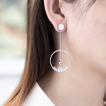 Mingyue Night S925 Silver Temperament Earrings Simple Personality Fashion Earrings Female 2020 Tide Original Design Earrings
