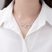 Rongchao 925 Silver Necklace Lady Pendant Light Luxury Simple Design Temperament choker Mongolian Elements Silver Jewelry