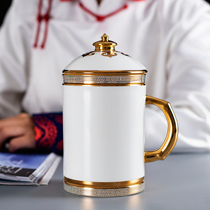 Rongchang porcelain new Wang Ye Cup mens water Cup hand-painted high quality Inner Mongolia specialty court style gift box