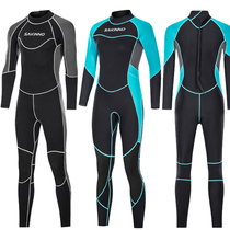 3mm one-piece diving suit for men and women couples cold-proof wetsuit motorboat paddle board surfing sunscreen snorkeling winter swimsuit