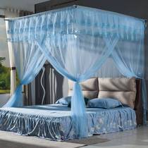 Mosquito net stainless steel square roof thickened princess wall 1 5 1 8 Double queen bed thickened hook fish rod telescopic