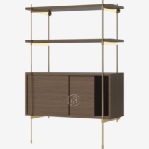 Collection wooden room wallunits wall shelf combination Floor storage combination bookshelf Modular wine rack