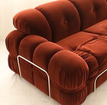 Set the wooden room and live well in savis home Ancient replica steel braces three-person living room sofa Net celebrity selection