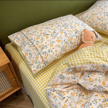 (Pastoral style)ins cotton four-piece set retro oil painting style pure cotton sheets thickened floral small fresh duvet cover