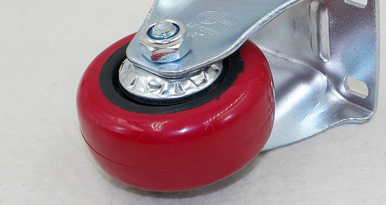 林春脚轮2系列中型圆弧红色pu轮子4寸定向轮家具轮静音推车专用轮