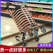 Portable shopping cart home shopping cart trolley foldable hand-climbing stairs old man basket tie rod trailer