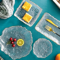 Japanese Irregular Ice Dew Plate Set Douyin Net Red Nordic Plate Personality Fruit Plate Household Tableware
