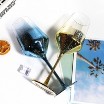 ins glass red wine with starry sky high foot cup wine glass water crystal red wine glass of champagne glass of wine glass