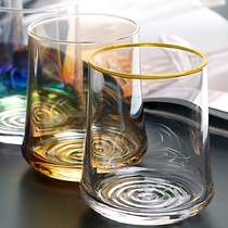 Dazzling Minimalist Heat Resistant Crystal Clear Glass Water Cup Home Whisky Wine Glass Mesh Red Juice Cup Cold Drink Cup