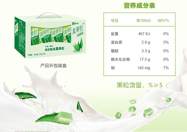 蒙牛 真果粒牛奶饮品(芦荟果粒)250ml12盒
