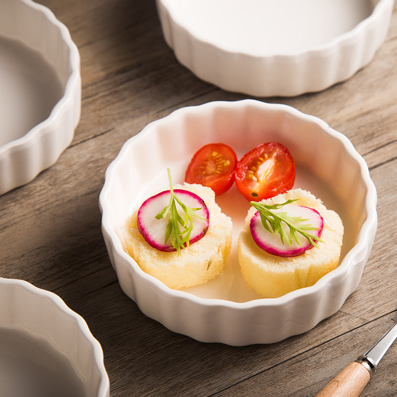 6个装布丁碗烘焙模具舒芙蕾烤碗焗饭陶瓷烤碗甜品碗创意冰淇淋碗