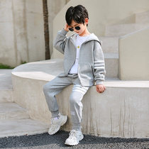 next alice boy suit 2021 spring and autumn new childrens pure cotton sweater in the big child foreign style two-piece suit