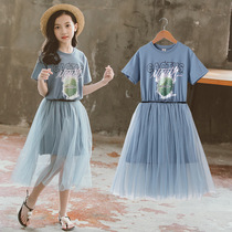 Next Alice Girls dress Summer new Korean version of the childrens foreign style net red in the big childrens mesh princess dress