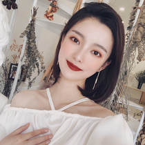 Advanced sense earrings female temperament long earrings 2019 New Tide ear clip no ear hole female tassel EAR thread