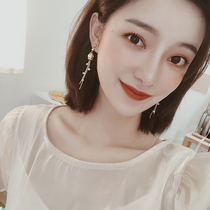 No ear hole can be worn long temperament pearl earrings 2019 New Tide ear clip earrings without ear hole female cold wind earrings