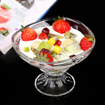 Crystal glass high-legged plate Fruit plate bit on the fruit plate Small fruit plate bowl Ice cream cup Snack exquisite