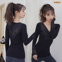 Beautiful back warm vest women with chest pad body shaping winter tight cold-proof seamless v-neck underwear wear bottoming top