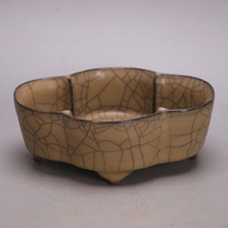 Song Ge Kiln Iron tire Gold wire Iron wire Huakou washed Narcissus basin Imitation Song Dynasty thrift antique porcelain Home collection