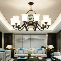 New Chinese style hanging evergreen pine lamp Antique staircase Restaurant bedroom lamp Creative classical whole house year-old cold Sanyou lamp