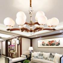 Living room chandelier Duplex building Villa hall Household simple modern Chinese style restaurant Natural marble new Chinese style lamp