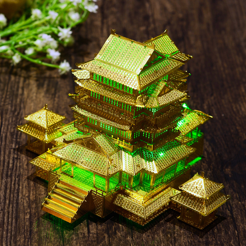 拼酷3d立体金属拼图拼装模型滕王阁建筑diy手工合金成人益智玩具
